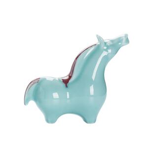 景德镇影青生肖马陶瓷摆件原创动物送礼招财工艺品桌面家居饰品