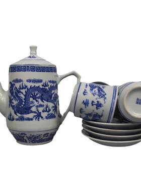 景德镇567老厂货瓷青花九头茶具