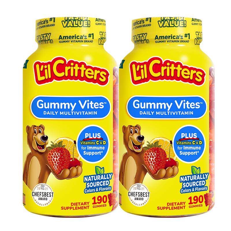 丽贵lilcritters小熊软糖儿童复合维生素c锌挑食营养均衡
