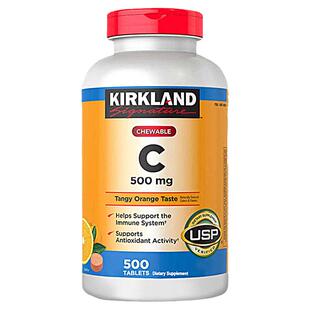 美国原装进口Kirkland科克兰维生素C橙味VC咀嚼片500mg提升抵御力