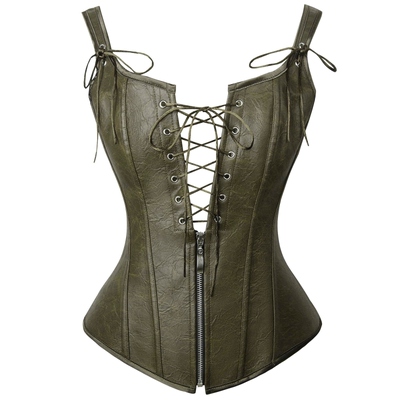 束身衣前绑带cos绿色女精灵束腰