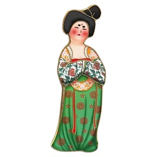 西安博物院粉彩仕女陶俑玉舞人文创冰箱贴创意陕西纪念品生日礼物