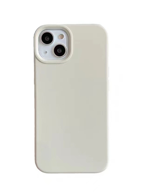 ins高级感古董白真液态硅胶iphone13适用苹果15promax新款手机壳耐脏简约15plus保护套