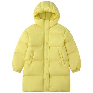 笛莎旗舰店女童羽绒服冬装新款中大童红色儿童过膝极寒中长款外套