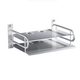 免打孔黑色太空铝机顶盒路由器支架托盘wifi架双层置物架一件代发