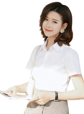 女夏季新款短袖衬衫修身韩版职业