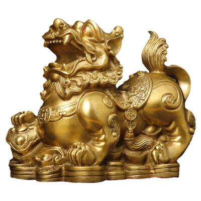 纯黄铜貔貅摆件招财家用店铺一对