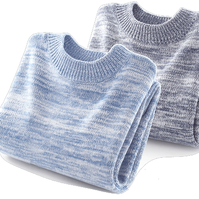 多妙屋男童纯棉色纱保暖毛衣