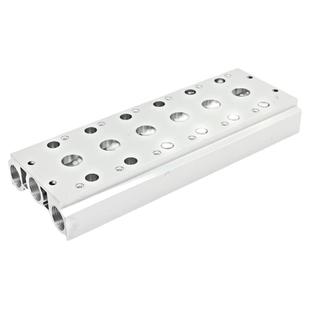 汇流板4V210盲板连接安装气排阀组盲板阀板气动汇流排电磁阀底座