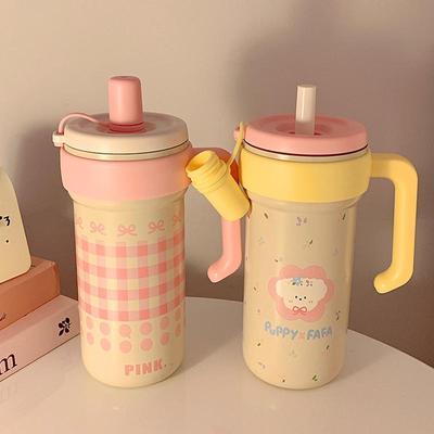 可爱保温杯女生高颜值吨吨水杯子办公室冰霸杯吸管大容量学生1升