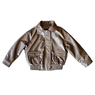 童装2026春秋季女宝宝皮衣外套女短款夹克复古机车男女童pu皮上衣