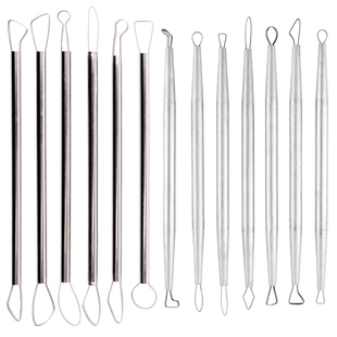 泥塑刮刀铝棒陶艺雕塑修坯刀双头泥塑刀陶泥拉坯紫砂雕刻工具套装