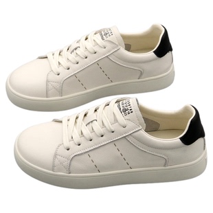 头层牛皮小白鞋女板鞋2026年春季圆头真皮系带平底休闲鞋女单鞋子