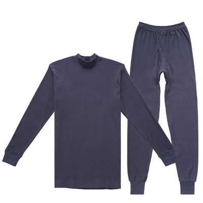 红豆中领中老年男女精梳棉黑色