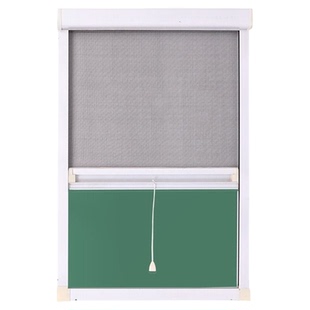 纱窗防蚊自装上下推拉自动回卷铝合金框隐形纱窗网防蚊防猫抓免钉