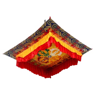 藏式天棚寺院寺庙佛堂布置装饰织十字金刚杵幢幡宝盖华盖佛顶宝伞