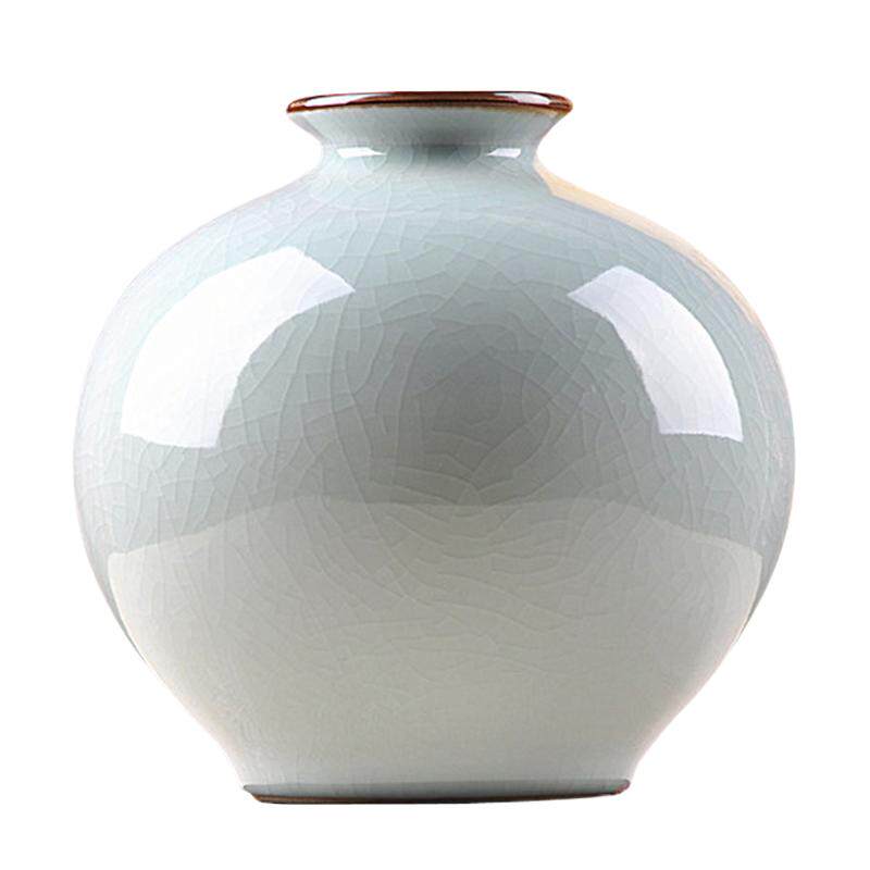 景德镇陶瓷花瓶摆件客厅插花中式家居装饰工艺品仿古官窑纯白瓷瓶