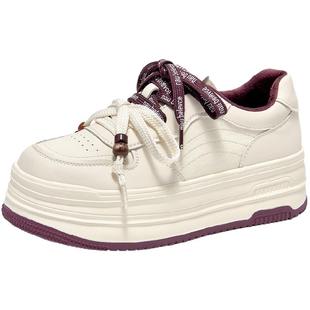 戈美其商场同款厚底小白鞋女款2025秋冬新款爆款加绒休闲运动鞋子