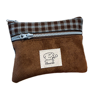 复古麂皮化妆包小型精致便携包外出卫生巾收纳包杂物小包零钱包女