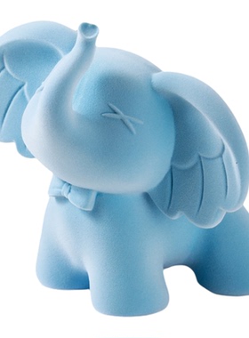 轻奢植绒小飞象树脂摆件