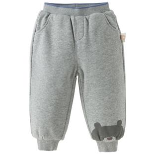 戴维贝拉童装针织棉裤2025冬装新款女童男童保暖裤子加厚束脚裤