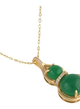 轻奢时尚绿色葫芦项链女新款