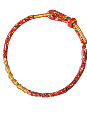 普陀山蛇年本命年红绳手链女属蛇编织绳太岁化护身符红手绳男手串