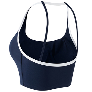 细带拼色美背运动内衣女防震聚拢一体式瑜伽背心跑步训练健身文胸
