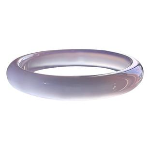 清玉缘天然玛瑙手镯女款冰飘紫冰种玉镯子高冰透淡紫色玉髓非翡翠