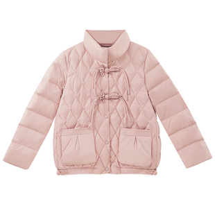 小个子妈妈冬装短款羽绒服时尚新款中年女装面包服中老年鸭绒外套