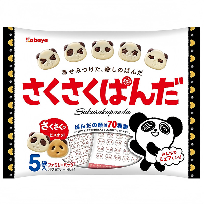 日本kabaya卡巴也熊猫巧克力饼干