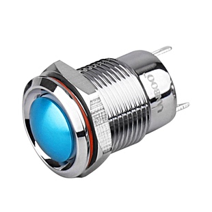 12mm16mm金属按钮开关铝氧化迷你短款防水带灯红绿蓝色12V24V正品