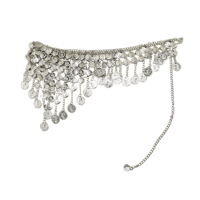 民族风金属流苏宽腰链女