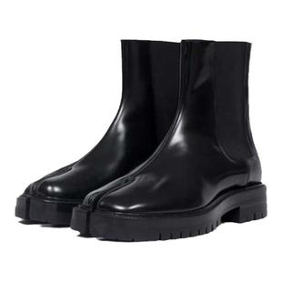 Maison Margiela马吉拉黑色Tabi分趾切尔西靴厚底鞋