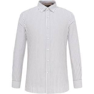 【雨露麻】LAMPO/蓝豹男士长袖衬衫棉麻商务西装正装长袖衬衣