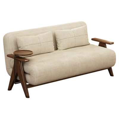 hualong北欧折叠实木简易沙发床