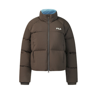 FILA 斐乐女士羽绒服2026春季新款短款立领保暖美拉德面包服外套