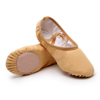 驼色舞蹈鞋女软底练功猫爪鞋
