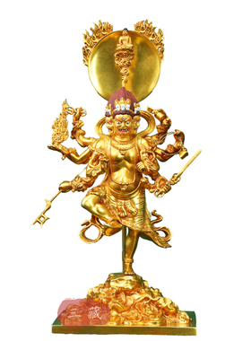 纯铜全鎏金秽迹金刚佛像家用摆件