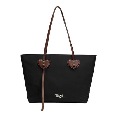 tagi爱心尼龙大容量防水托特包