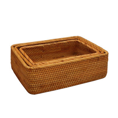 越南进口藤编收纳筐桌