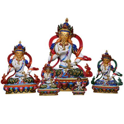 藏村铜鎏金矿物彩绘摆件