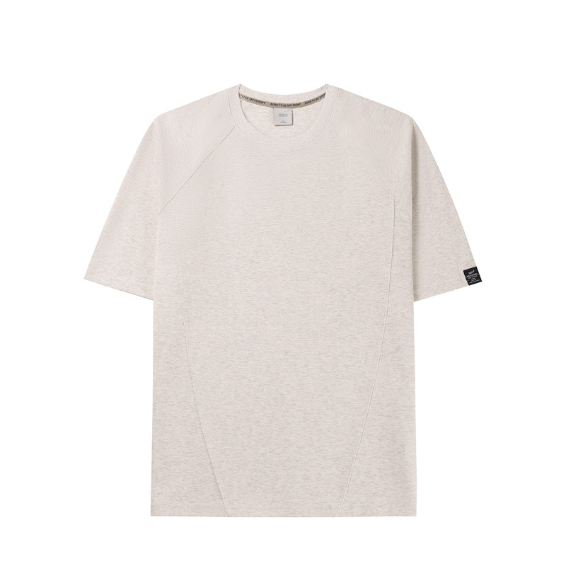 GWIT 重磅长绒棉半袖夏季潮牌廓形纯色短袖T恤男高级感分割解构