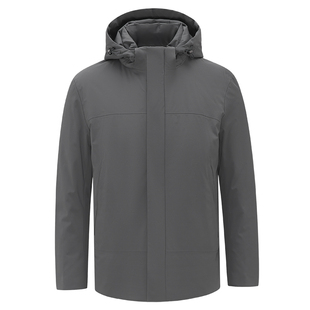 [高蓬羽绒]梦特娇男士羽绒服25冬季连帽暗纹提花鹅绒保暖外套厚C