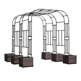 拱门花架爬藤架种植箱庭院园艺拱形攀爬架别墅室外户外顶楼葡萄架