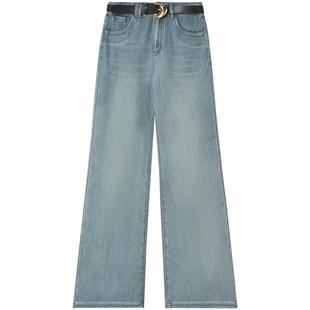 ToyzY复古浅蓝微喇牛仔裤女加绒厚款2025冬新品ZC35520080