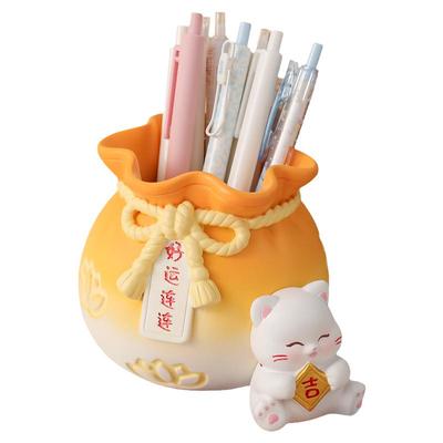 可爱招财猫笔筒摆件桌面装饰礼物