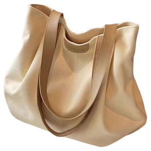 大容量托特包包女2024帆布手提袋子ins单肩包女白色云朵大气双层