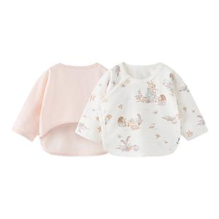 童泰婴儿半背衣春秋季纯棉新生儿衣服初生宝宝和尚服满月服上衣