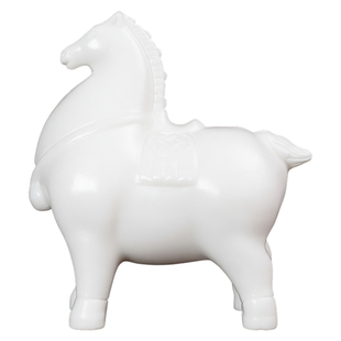 天然白玉唐马摆件风水招财玉石马到成功家居玄关办公室工艺品礼品